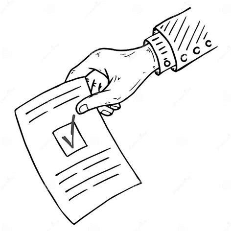 Illustratie van een formulier met een vinkje en een hand die een pen vasthoudt.