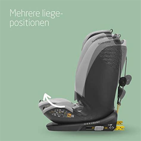 Afbeelding die de eenvoudige installatie van het Maxi-Cosi Titan Plus i-Size autostoeltje met ISOFIX en top tether toont.