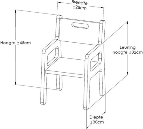 Illustratie van een veilige kinderstoel met correcte riempjes en afmetingen