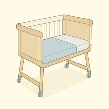 Illustratie van een co-sleeper naast een ouderlijk bed