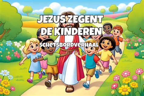 illustratie van Jezus die kinderen zegent