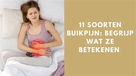 Illustratie die verschillende soorten buikpijn en gerelateerde symptomen weergeeft