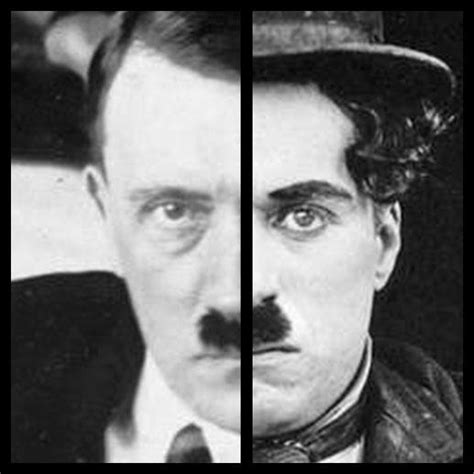Vergelijking van de snor van Charlie Chaplin en Adolf Hitler