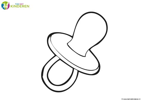 Illustratie van een baby die rustig op een speen zuigt