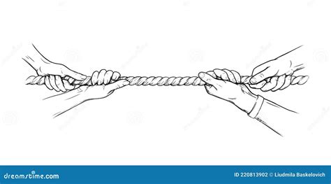 Illustratie van een touw met lekkernijen eraan gespannen tussen twee bomen.