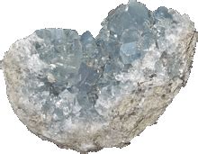 Collage van Celestien, Zunyite en Zebra Marmer kristallen.