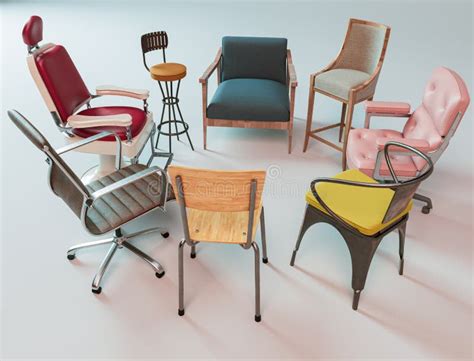 Collectie van diverse vintage kinderstoelen in verschillende stijlen en kleuren
