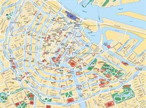 Kaart van Amsterdam met vermelding van de Keizersgracht en de Singel